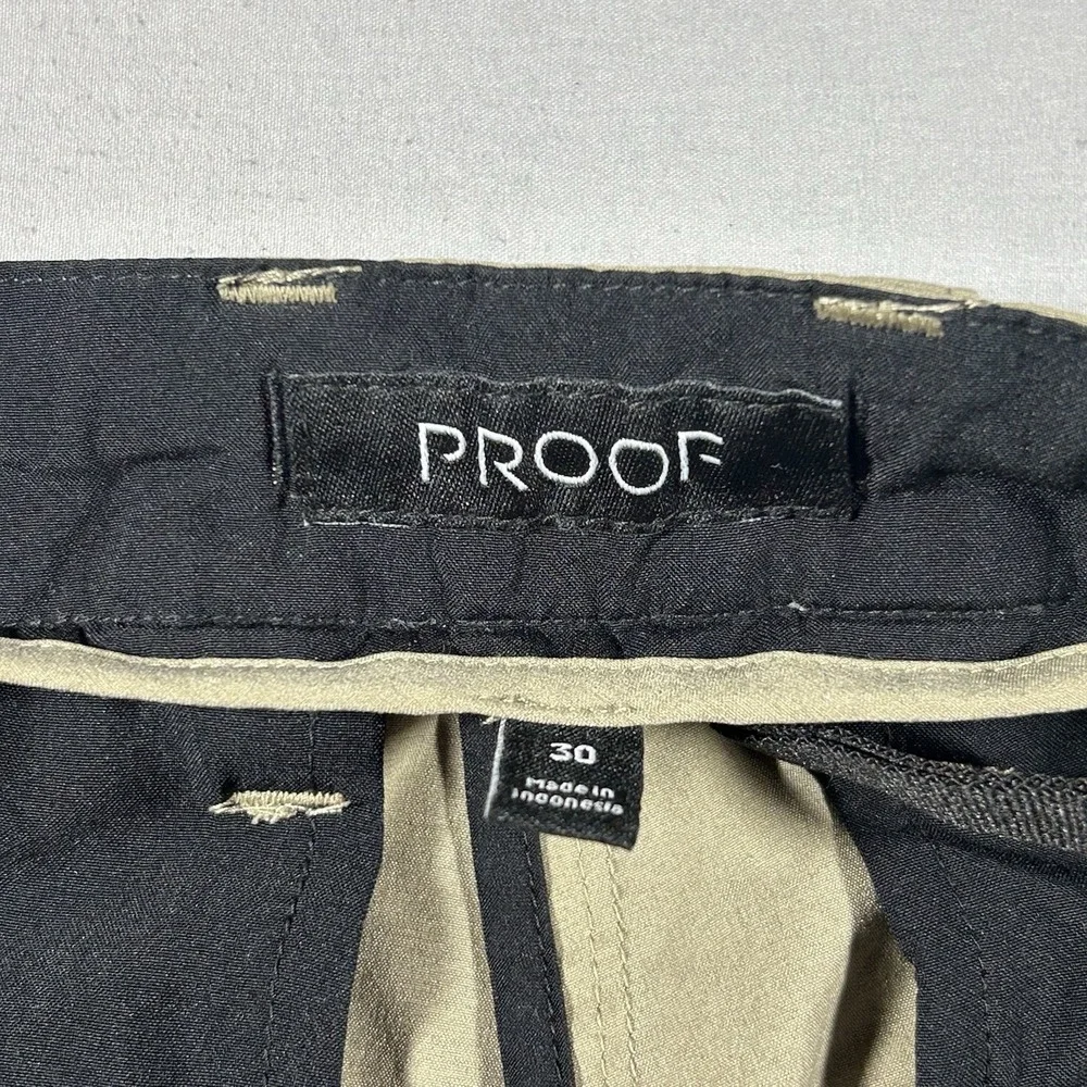 Proof by Huckberry Mens Performance Shorts Sz 30 Khaki Stretch Unlined